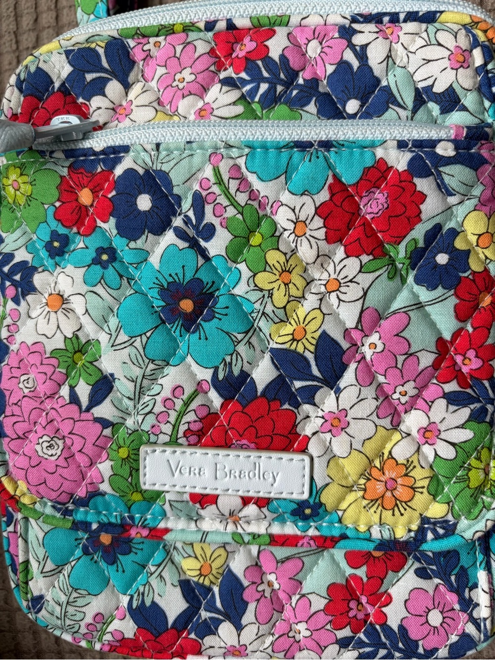 Vera Bradley Teal Multi Floral Quilted Crossbody